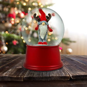 100mm Reindeer Gnome Water Globe