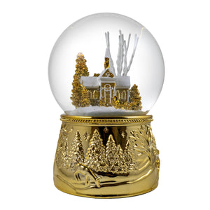 100mm Golden House Scene Water Globe