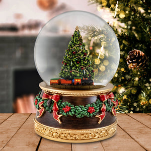 Revolving Train Christmas Tree Snow Globe