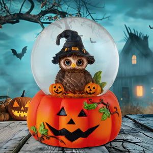 Halloween Owl Musical Water Globe