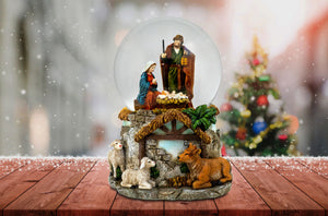 100MM Musical Holy Family Water Globe