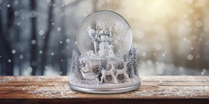 White Christmas Snowman Holiday Snow Globe