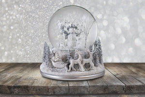 White Christmas Snowman Holiday Snow Globe