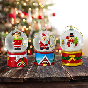 Set of 3 Christmas 45mm Musical Snowglobe Ornaments