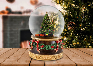 Revolving Train Christmas Tree Snow Globe San Francisco Music Box Company Collectible 850060057069