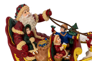 Santa with Children on Horse Sleigh Figurine San Francisco Music Box Company Collectible 683332665200