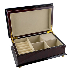 Classic Floral Musical Wooden Jewelry Box