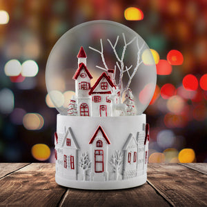 120 MM Christmas Village Musical Snow Globe