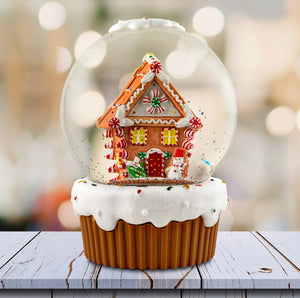 120 MM Gingerbread House Musical Water Globe