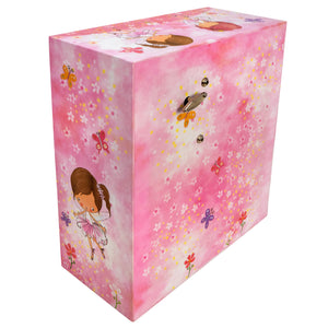 Pink Butterfly Fairy Deluxe Musical Standing Jewelry Box