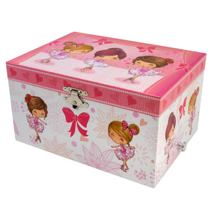 Ballet Recital Musical Jewelry Box with Side Drawers