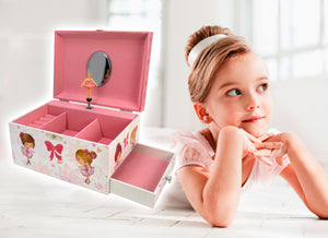 Ballet Recital Musical Jewelry Box with Side Drawers