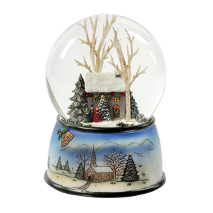 Winter Cottage with Carolers 100mm SnowGlobe