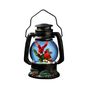 Cardinals Antique Lantern Snow Globe