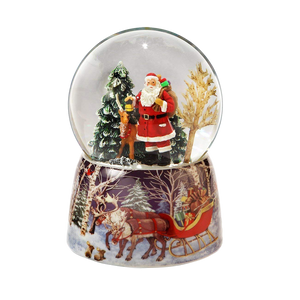 Santa and Reindeer Snow Globe