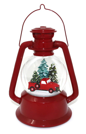 Red Truck Lantern Snow Globe