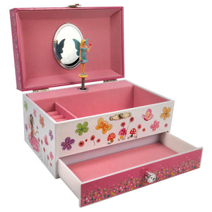 Flowers and Butterfly Fairy Heirloom Musical Jewelry Box San Francisco Music Box Company Collectible