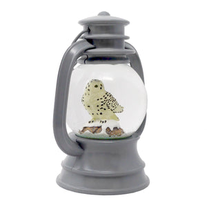 Grey Lantern Snowy Owl Snow Globe San Francisco Music Box Company Collectible
