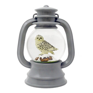 Grey Lantern Snowy Owl Snow Globe San Francisco Music Box Company Collectible
