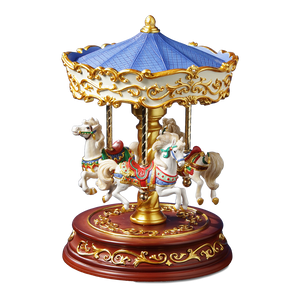 Heritage 3-Horse Rotating Carousel The San Francisco Music Box Company Collectible 842970052166