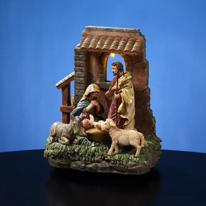Holy Family in Stable Window FIG The San Francisco Music Box Company Collectible 842970052623
