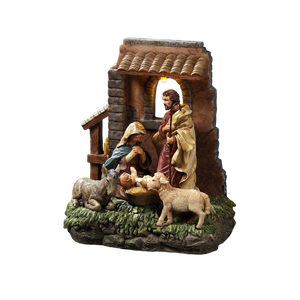 Holy Family in Stable Window FIG The San Francisco Music Box Company Collectible 842970052623