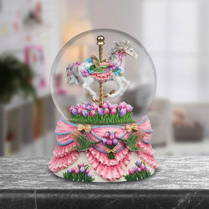 Hummingbird Carousel Water Globe San Francisco Music Box Company Collectible