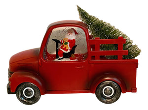 Light Up Musical Santa in Red Truck San Francisco Music Box Company Collectible