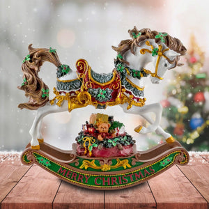 Merry Christmas Rocking Horse San Francisco Music Box Company Collectible
