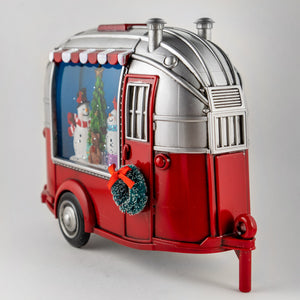 Musical Snowman in a Camper Decoration San Francisco Music Box Company Collectible