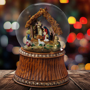 Nativity with Stable Water Globe The San Francisco Music Box Company Collectible 842970052548
