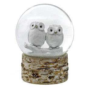 White Owl Babies 120MM Snow Globe