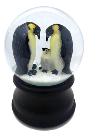 Penguins with Chick Snow Globe San Francisco Music Box Company Collectible