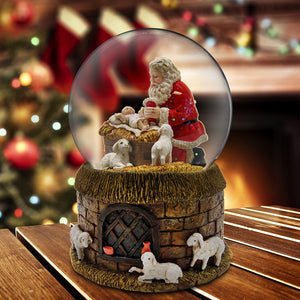 Santa and Baby Musical Water Globe San Francisco Music Box Company Collectible