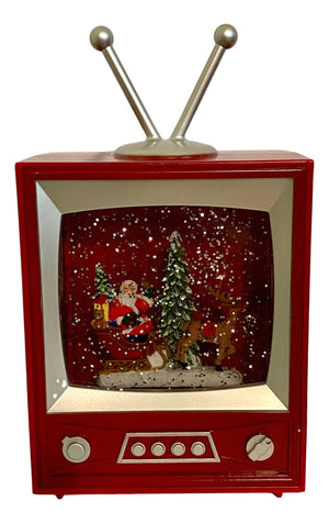 Santa in Spinning Water Television San Francisco Music Box Company Collectible