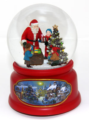 Santa w/ Kids Snow Globe San Francisco Music Box Company Collectible