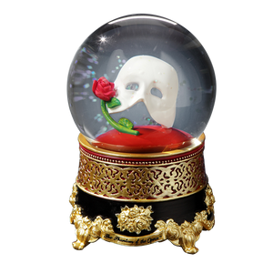 The Phantom™ Classic Mask with Rose Water Globe The San Francisco Music Box Company Collectible 842970051855