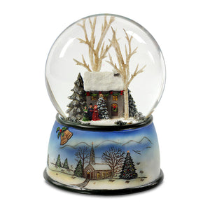 Winter Cottage with Carolers 100mm SnowGlobe
