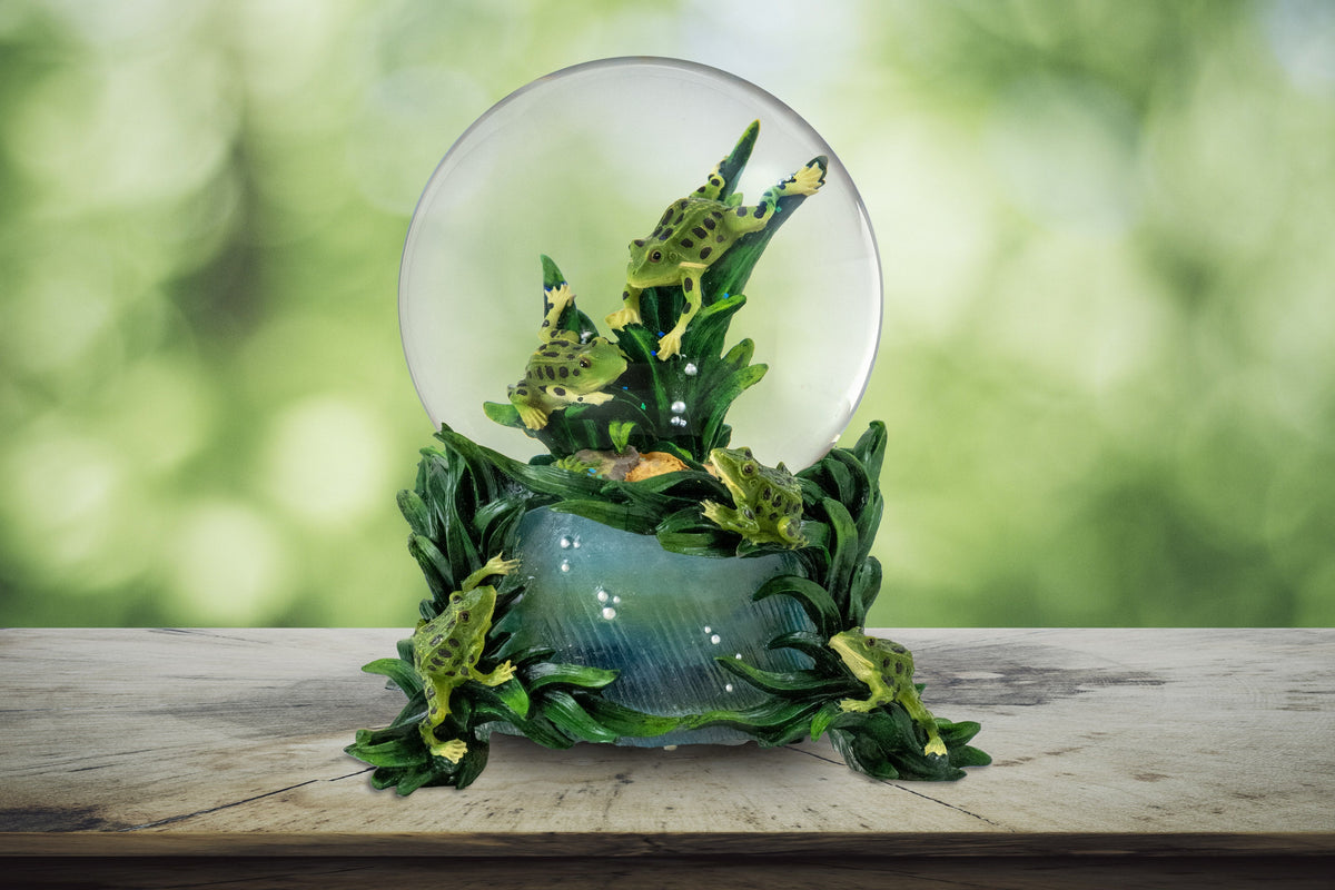 100MM Frogs Playing Musical Water Globe The San Francisco Music Box Company Collectible