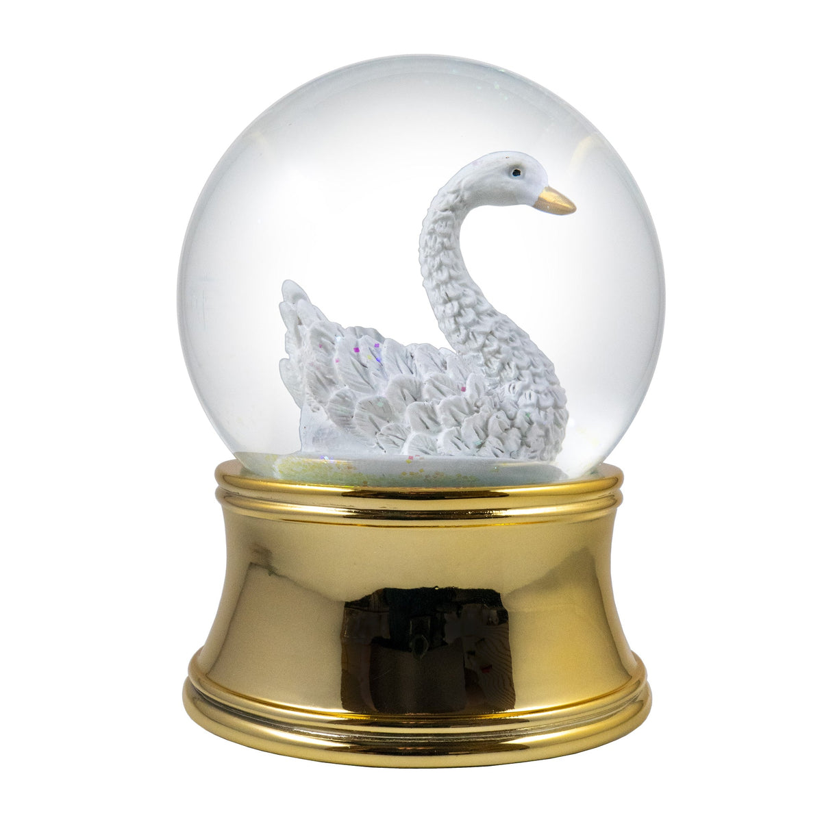 100mm Gold Swan Water Globe San Francisco Music Box Company Collectible 683332665255