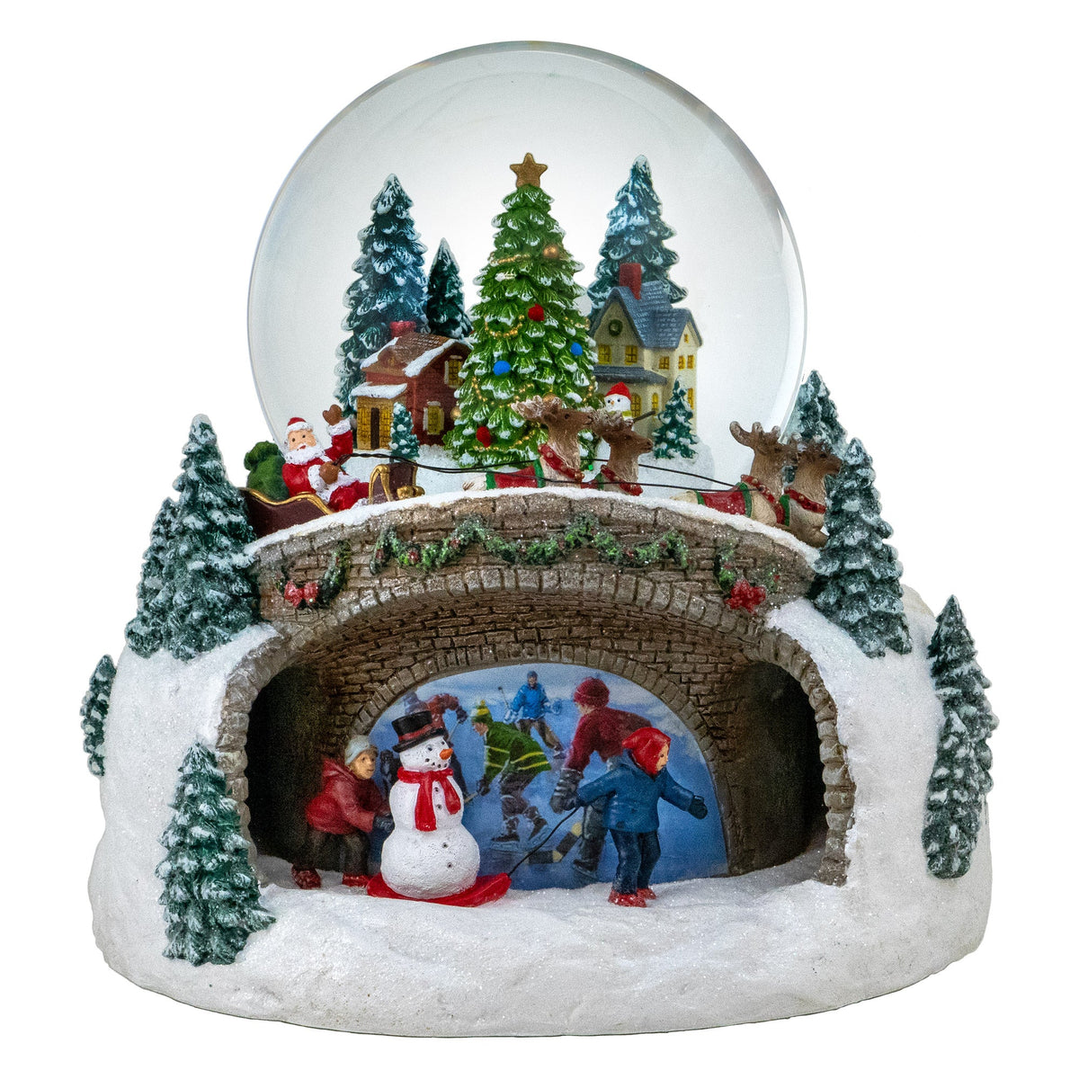 100MM Musical Rotating Christmas Village Snow Globe San Francisco Music Box Company Collectible 850060057168