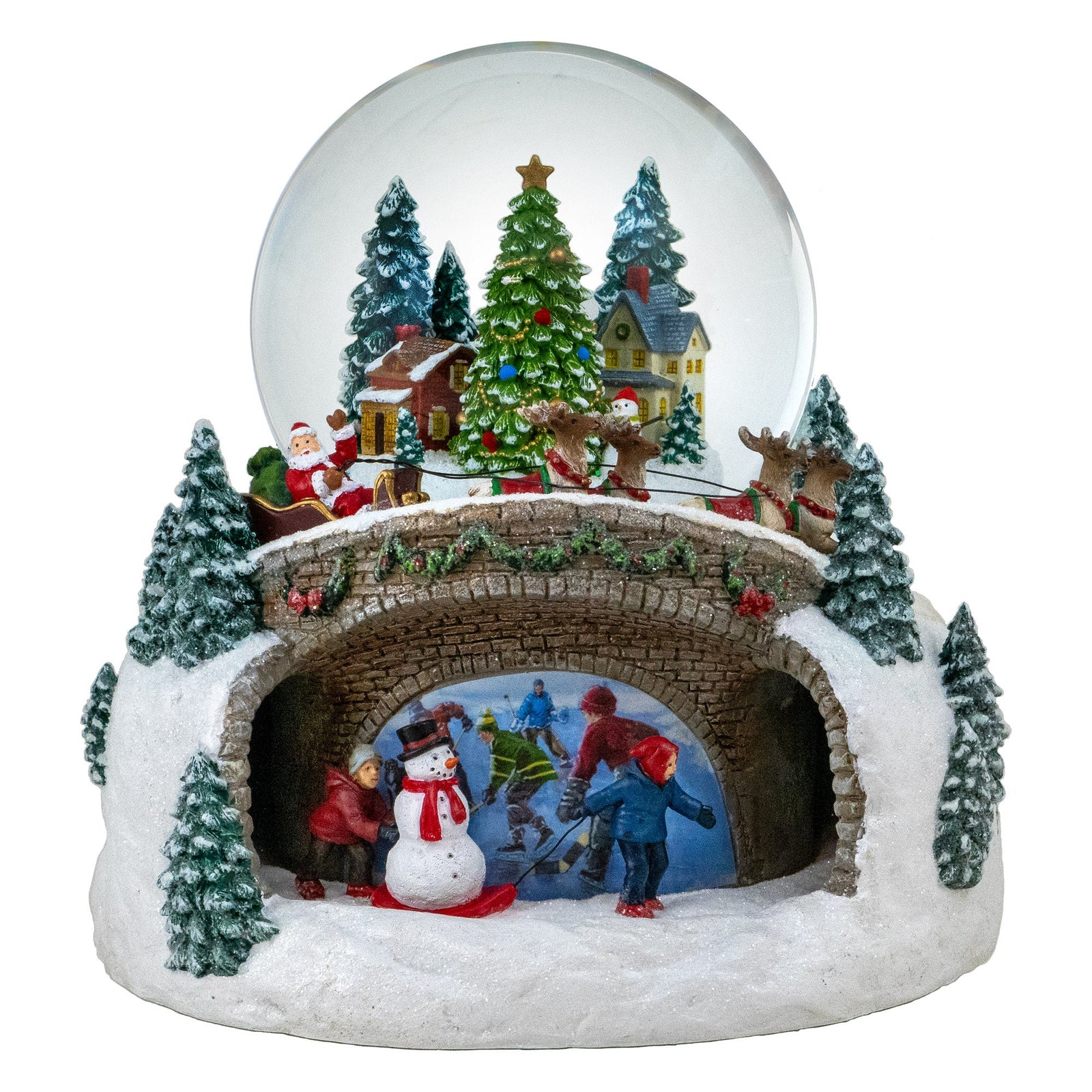 100MM Musical Rotating Christmas Village Snow Globe San Francisco Music Box Company Collectible 850060057168