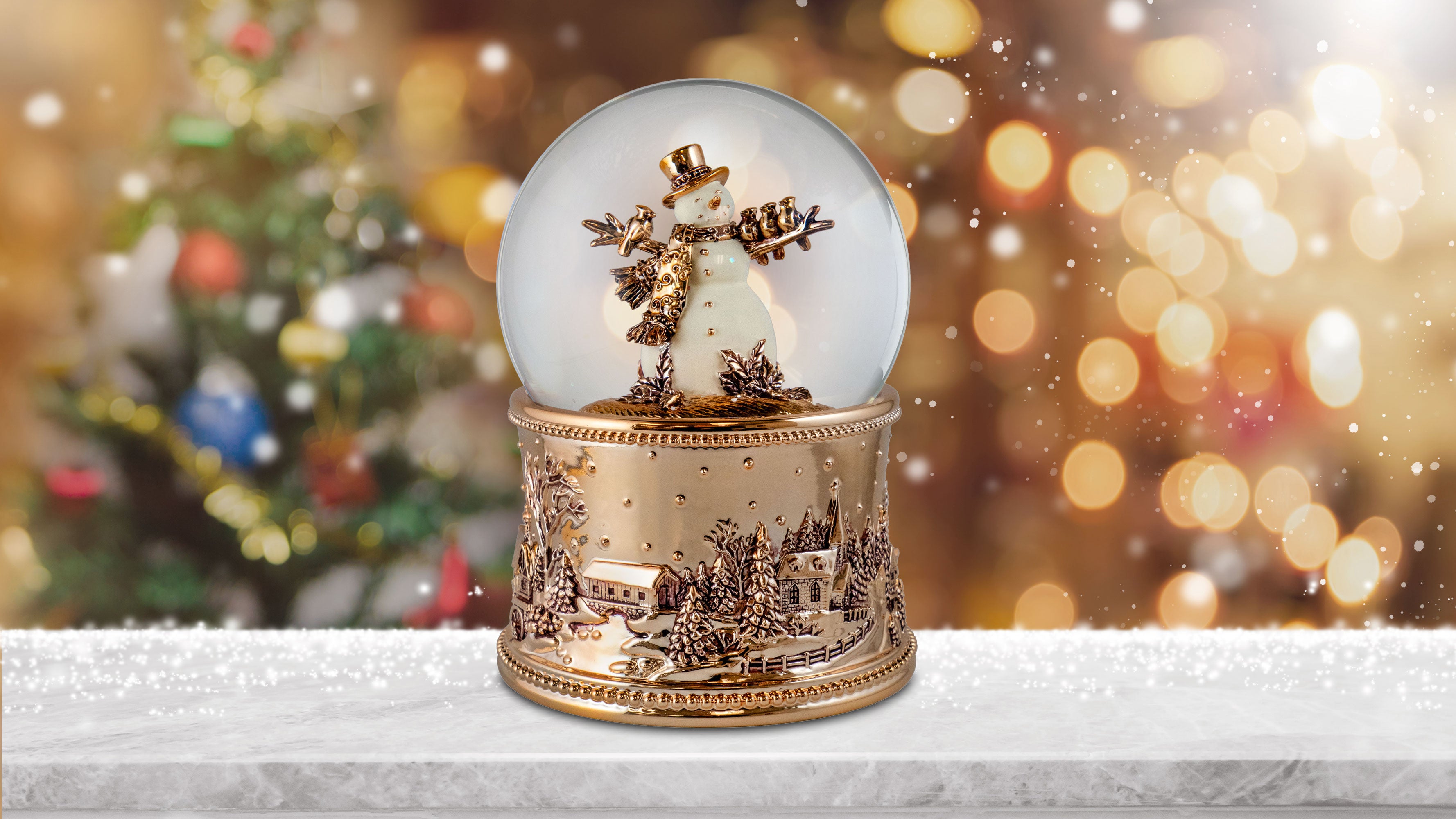 100MM Revolving Snowman Blowing Snow Globe - San Francisco Music