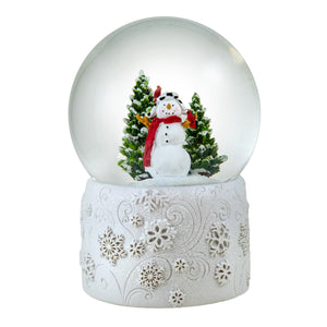 120MM Snowman Snow Globe with White Snowflake Base San Francisco Music Box Company Collectible 850060057250