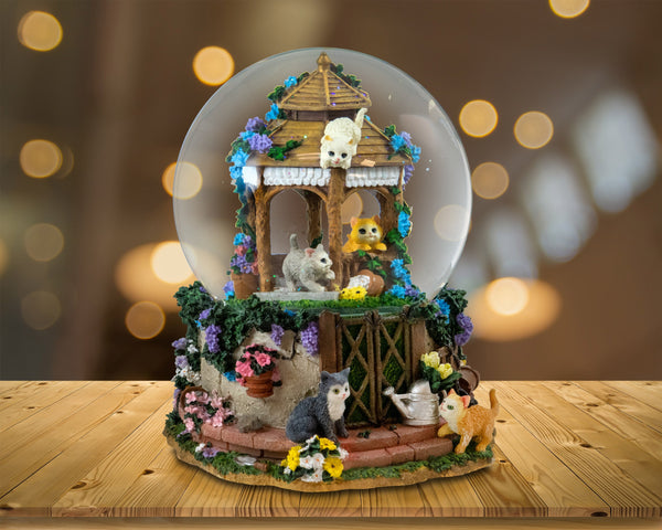 150MM Cat Family Musical Snow Globe - San Francisco Music Box Company