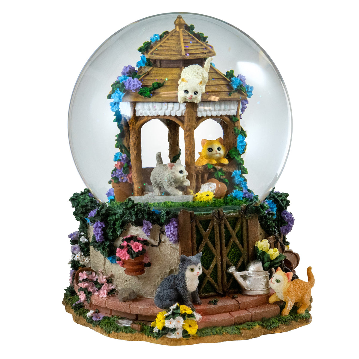 150MM Cat Family Musical Snow Globe The San Francisco Music Box Company Collectible
