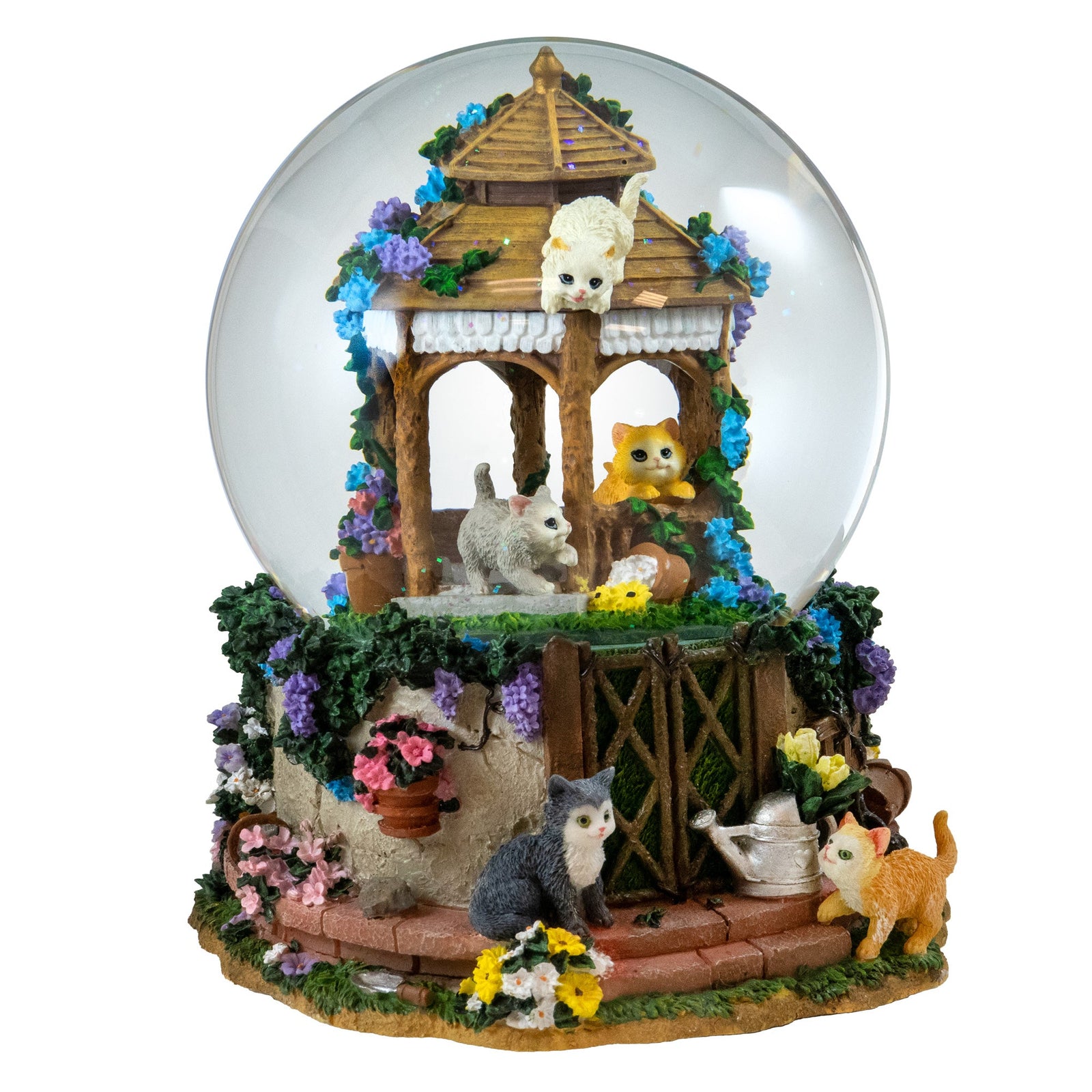 150MM Cat Family Musical Snow Globe The San Francisco Music Box Company Collectible