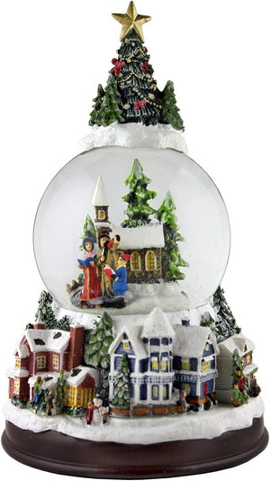 Carolers w/Tree Top and Village Base Musical Snow Globe