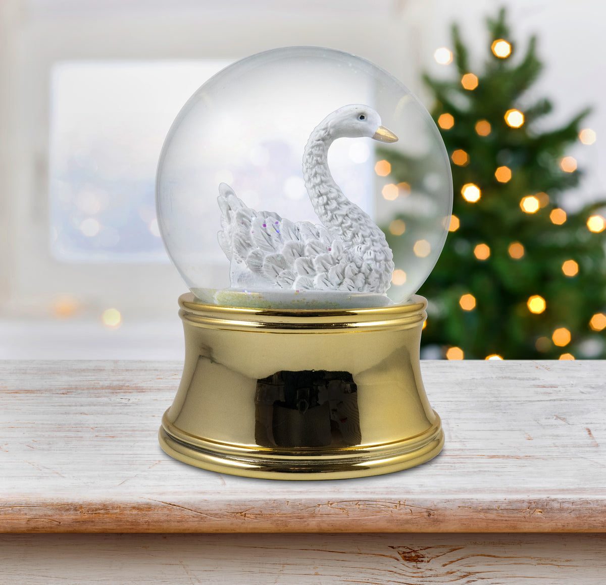 100mm Gold Swan Water Globe
