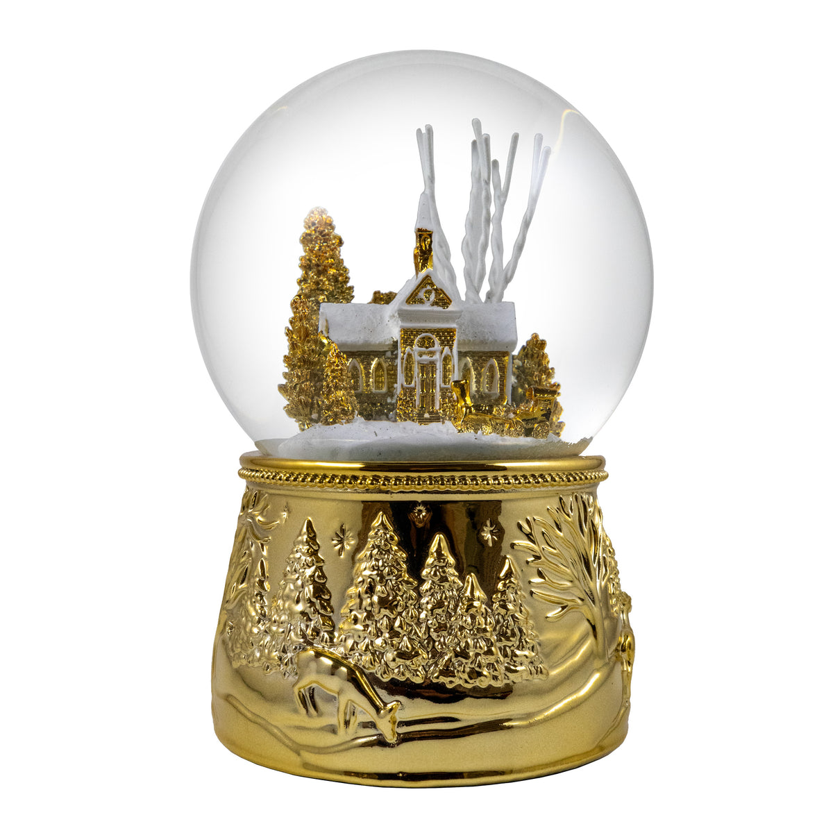 100mm Golden House Scene Water Globe